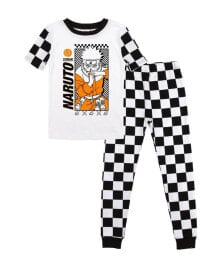 Купить детские пижамы для мальчиков Naruto: Little Boys Classic Uzumaki Youth Black & White Checkered Short Sleeve Shirt & Sleep Pants Set