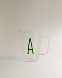 Borosilicate mug with initial a