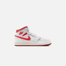 Jordan Grade School Air Jordan 1 Mid SE - White / Lobster / Dune Red / Sail