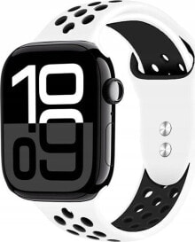 Crong Crong Duo Sport - Pasek do Apple Watch 44/45/46/49 mm (biały/czarny)