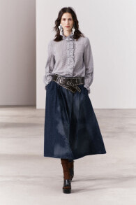 Zw collection check ruffled blouse