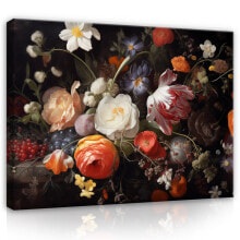 Leinwandbild Blumen Vintage Dark Rose