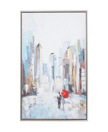 Купить предметы интерьера Rosemary Lane: Canvas City Framed Wall Art with Silver-Tone Frame, 36" x 2" x 48"