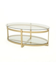 Noble House plumeria Tempered Glass Coffee Table