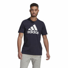 Men’s Short Sleeve T-Shirt Essentials Big Logo Adidas Legend Ink Blue