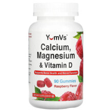 Кальций yum-Vs, Calcium, Magnesium & Vitamin D, Raspberry Flavor, 90 Gummies