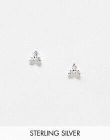 Купить женские аксессуары Kingsley Ryan: Kingsley Ryan 3 gem cluster stud earrings in sterling silver