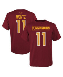 Outerstuff big Boys Carson Wentz Burgundy Washington Commanders Mainliner Player Name and Number T-shirt