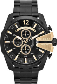 Мужские наручные часы черные с браслетом DZ 4338 Diesel