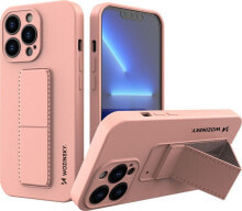 Wozinsky Wozinsky Kickstand Case elastyczne silikonowe etui z podstawką iPhone 13 różowy