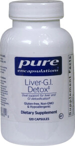 Витамины и БАДы для пищеварительной системы pure Encapsulations Liver-G.I. Detox Безглютеновый комплекс для поддержки детоксикации печени и желудочно-кишечного тракта 120 капсул