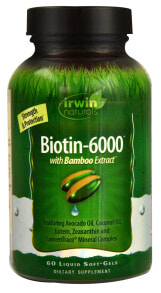 Витамины группы В Irwin Naturals Biotin-6000™ Биотин 6000 мкг с экстрактом бамбука 60 капсул