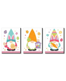 Big Dot of Happiness easter Gnomes - Spring Bunny Wall Art Room Decor - 7.5 x 10 inches - 3 Prints