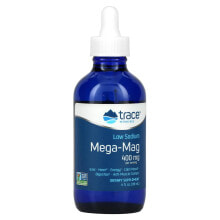 Trace Minerals Research, Mega-Mag с низким содержанием натрия, 400 мг, 118 мл (4 жидк. унции)
