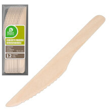 BEST PRODUCTS GREEN Wood Knife 16.5 cm 12 Units