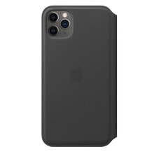 Чехлы для смартфонов чехол кожаный Apple Leather Folio MX082ZM/A для iPhone 11 Pro Max чёрный