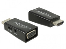 DeLOCK 65901 кабельный разъем/переходник HDMI A VGA & 3.5 mm Audio Черный