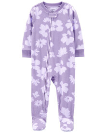 Baby 1-Piece Floral Fleece Footie Pajamas