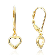 Женские ювелирные серьги gold plated silver earrings with hearts AGUC1960-GOLD