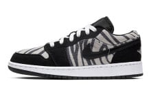 Jordan Air Jordan 1 Low Zebra 低帮 复古篮球鞋 GS 黑白 / Кроссовки Jordan Air Jordan 1 Low Zebra GS 553560-057