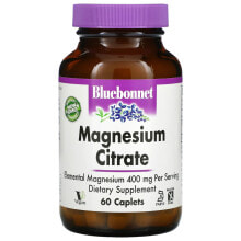 Магний Bluebonnet Nutrition, цитрат магния, 400 мг, 60 капсул