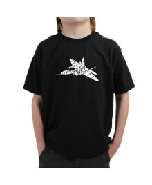 LA Pop Art boys Word Art T-shirt - FIGHTER JET - NEED FOR SPEED