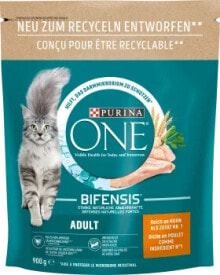 Купить сухие корма для кошек PURINA ONE: Trockenfutter Katze mit Huhn & Vollkorn Getreide, Adult, 900 g