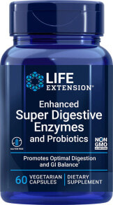 Пищеварительные ферменты Life Extension Enhanced Super Digestive Enzymes Комплекс пищеварительных ферментов с пробиотиками 60 растительных капсул