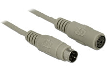 DeLOCK 84705 кабель PS/2 15 m 6-p Mini-DIN Серый