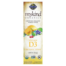 Витамин D garden of Life, MyKind Organics, веганский спрей с витамином D3, ваниль, 25 мкг (1000 МЕ), 58 мл (2 жидк. Унции)
