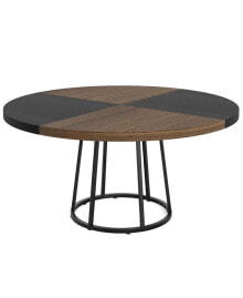 Tribesigns 47 inch Dining Table Round Kitchen Table for Dining Room Living Room, 4 People Dinner Tables with Wood Top Heavy Duty Metal Circle Pedestal for Living Room Kitchen