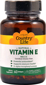 Vitamin E country Life Natural Vitamin E -- 400 IU - 60 Softgels
