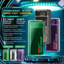 Powerbank Wekome WEKOME WP-351 Vanguard Series - Power bank 20000 mAh PD 20W + QC 22.5W (Zielony / Przezroczysty)