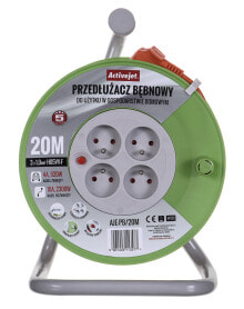 AJE-PB/20M reel extension cord 20m - 20 m - 4 AC outlet(s) - Indoor - Type E / F - Type F (CEE 7/4) - IP20