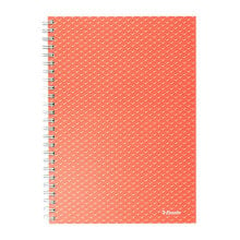 ESSELTE Wiro Cardboard Covers Color Breeze A5 Coral Striped Pattern Notebook