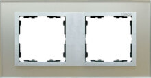 Умные розетки, выключатели и рамки kontakt-Simon Simon 82 double frame glass silver / aluminum (82927-62)