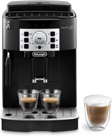 Каталог Amazon De'Longhi Magnifica S ECAM 22.110.B fully automatic coffee machine with milk frother for cappuccino, with espresso direct selection buttons and rotary control, 2-cup function, 1.8 liter water tank, black / silver