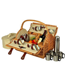 Yorkshire Willow Picnic, Coffee Basket with Service for 4