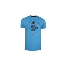 Мужские спортивные футболки мужская спортивная футболка голубая с надписью Monotox Surf Risk