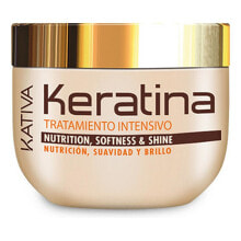 Маски и сыворотки для волос kativa Keratin Nutrition Softness & Shine Mask Питательная и придающая блеск кератиновая маска для волос 250 г