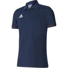 Мужские футболки-поло Мужская футболка-поло спортивная синяя с логотипом Adidas Tiro 17 M BQ2689 football polo