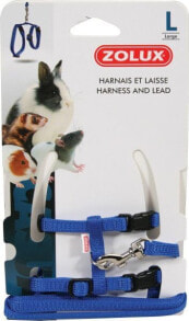 Шлейки и поводки для грызунов zolux Harness and leash for guinea pig L, blue color
