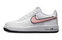 Nike Air Force 1 Low 休闲 可回收材料 低帮 板鞋 GS 白粉色 / Кроссовки Nike Air Force 1 Low GS DZ6307-100