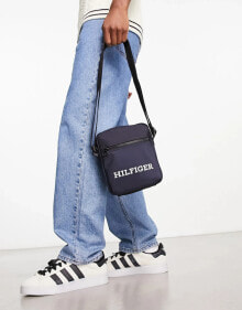 Tommy Hilfiger – Kleine Reportertasche in Blau