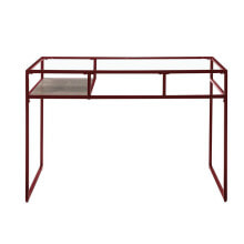 Simplie Fun yasin Desk, Red & Glass