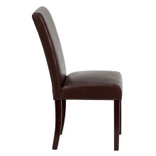 Flash Furniture dark Brown Leather Parsons Chair