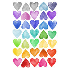 Wandtattoo - 35 Aquarell Herzen Bunt