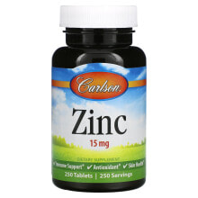 Zinc carlson, Zinc, 15 mg, 250 Tablets