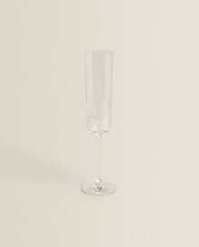 Straight crystalline flute glass