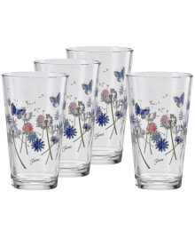 Fiesta breezy Floral 16-Ounce Tapered Cooler Glass, Set of 4